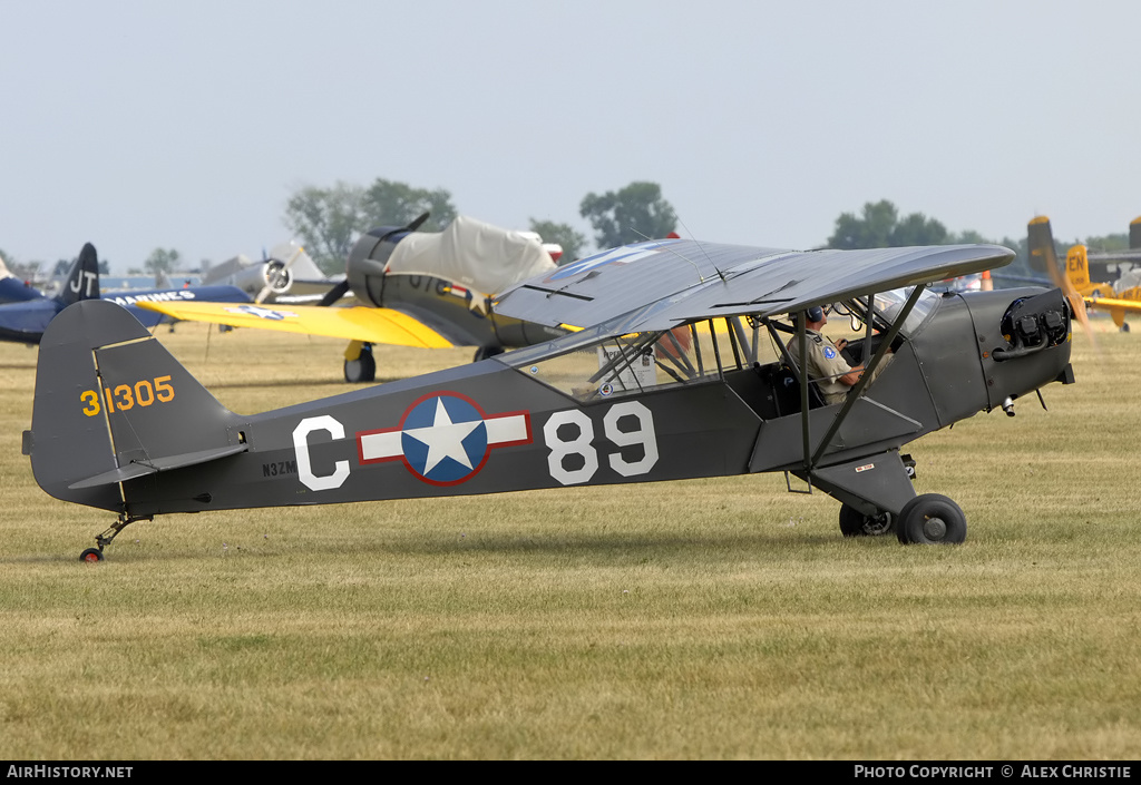 Aircraft Photo of N3ZM / 31305 | Piper J-3C-65 Cub | USA - Air Force | AirHistory.net #97603