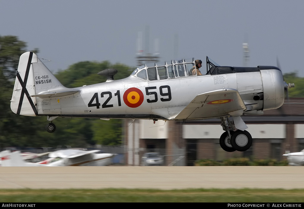 Aircraft Photo of N651SH / C6-168 | North American AT-6D Texan | Spain - Air Force | AirHistory.net #97607