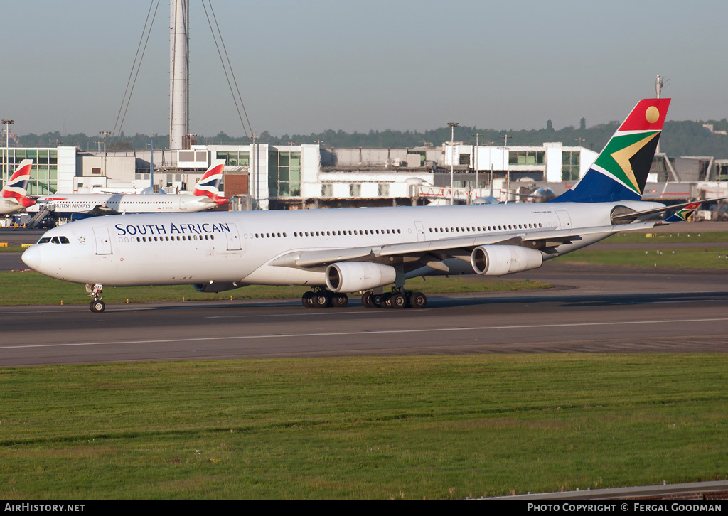 Aircraft Photo of ZS-SXH | Airbus A340-313X | South African Airways | AirHistory.net #97837