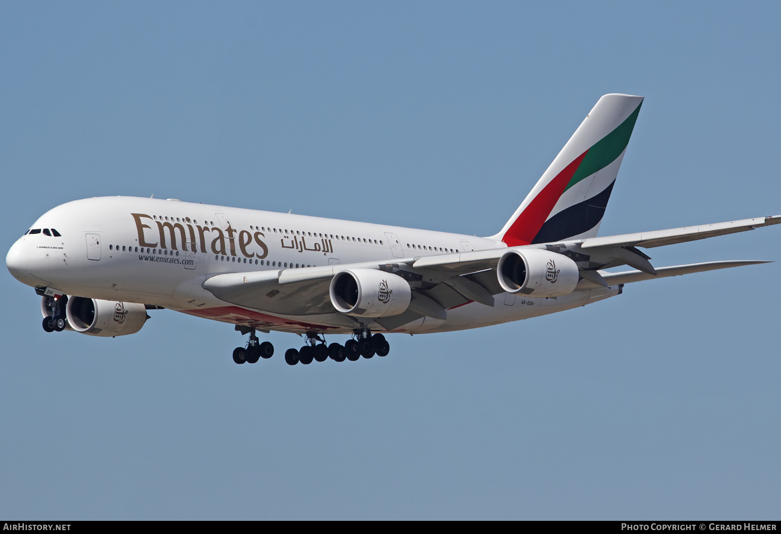 Aircraft Photo of A6-EDH | Airbus A380-861 | Emirates | AirHistory.net #97873