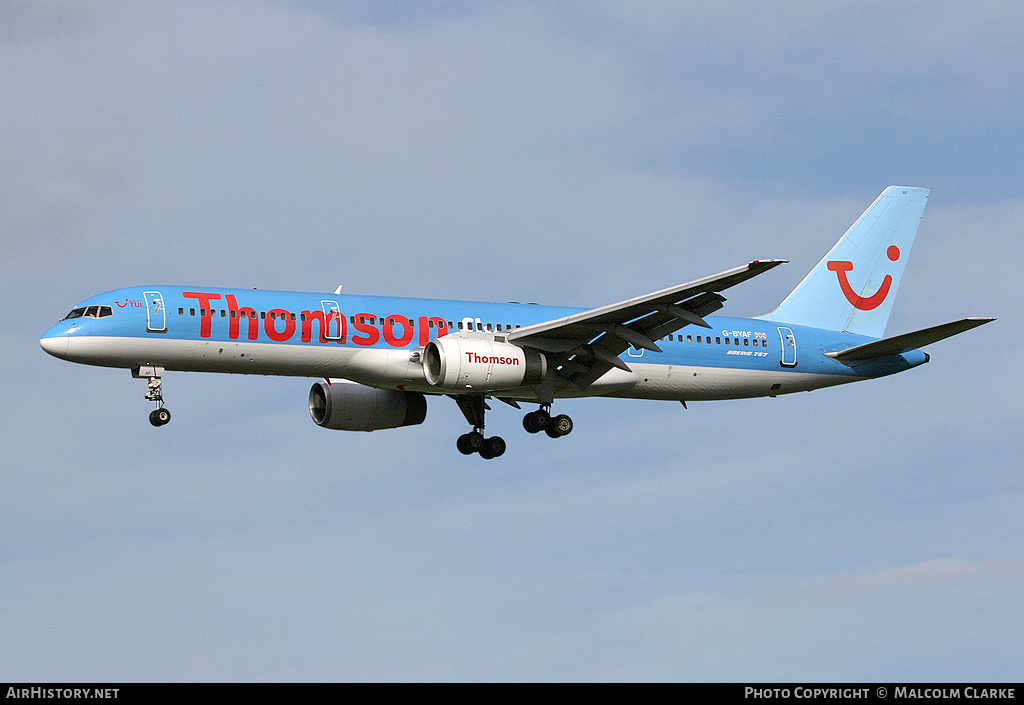Aircraft Photo of G-BYAF | Boeing 757-204 | Thomsonfly | AirHistory.net #97998