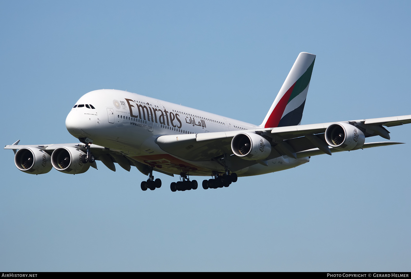 Aircraft Photo of A6-EDU | Airbus A380-861 | Emirates | AirHistory.net #98468