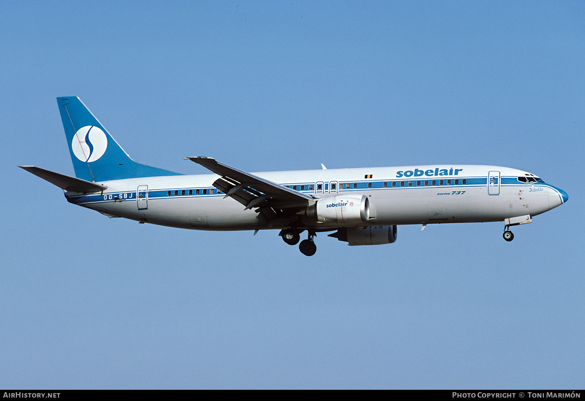 Aircraft Photo of OO-SBJ | Boeing 737-46B | Sobelair | AirHistory.net #98642