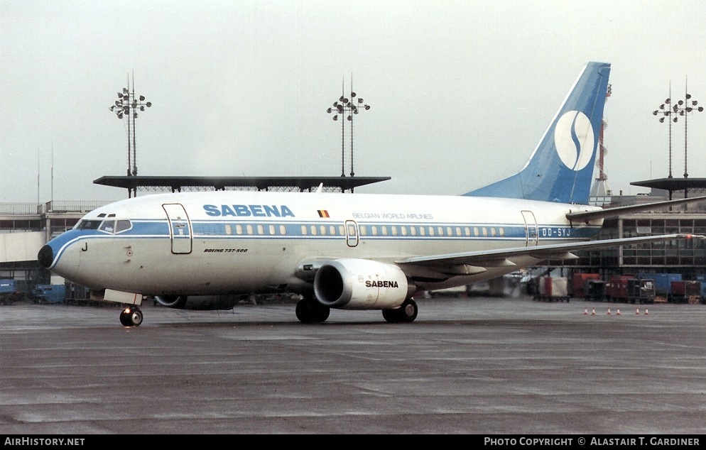 Aircraft Photo of OO-SYJ | Boeing 737-529 | Sabena | AirHistory.net #98676