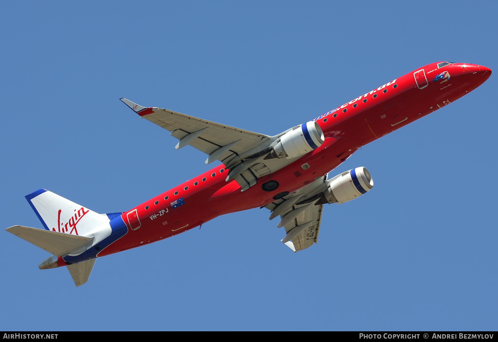 Aircraft Photo of VH-ZPJ | Embraer 190AR (ERJ-190-100IGW) | Virgin Blue Airlines | AirHistory.net #98731