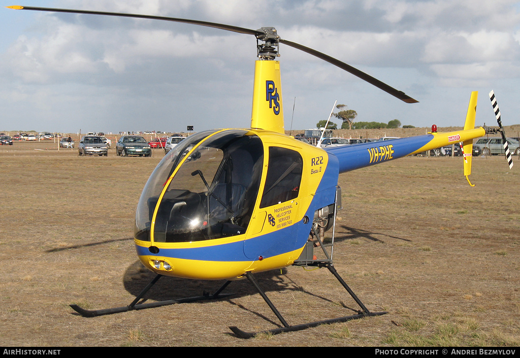 Aircraft Photo of VH-PHE | Robinson R-22 Beta | PHS - Professional Helicopter Services | AirHistory.net #98741