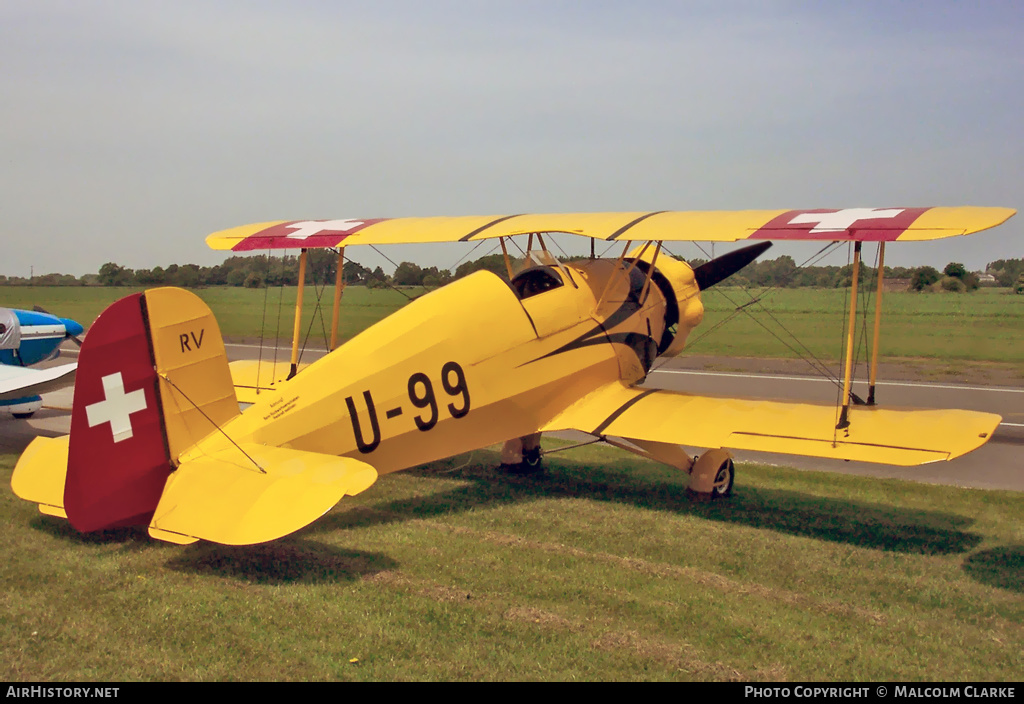 Aircraft Photo of G-AXMT / U-99 | Bücker Bü 133C Jungmeister | Switzerland - Air Force | AirHistory.net #98791