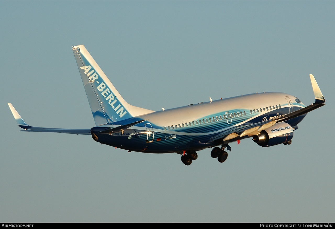 Aircraft Photo of D-ABBN | Boeing 737-76Q | Air Berlin | AirHistory.net #98889