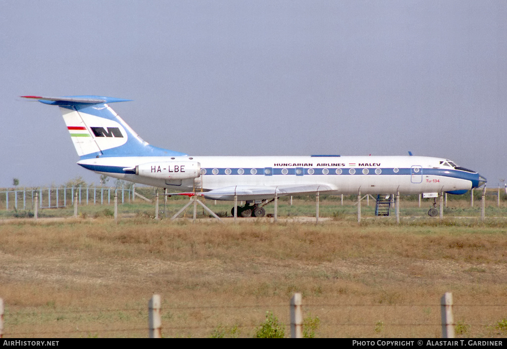 Aircraft Photo of HA-LBE | Tupolev Tu-134 | Malév - Hungarian Airlines | AirHistory.net #98951