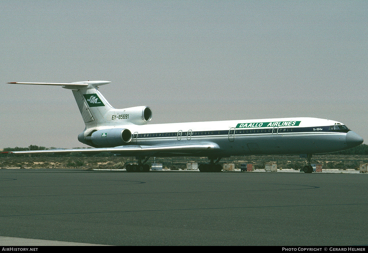 Aircraft Photo of EY-85691 | Tupolev Tu-154M | Daallo Airlines | AirHistory.net #99127
