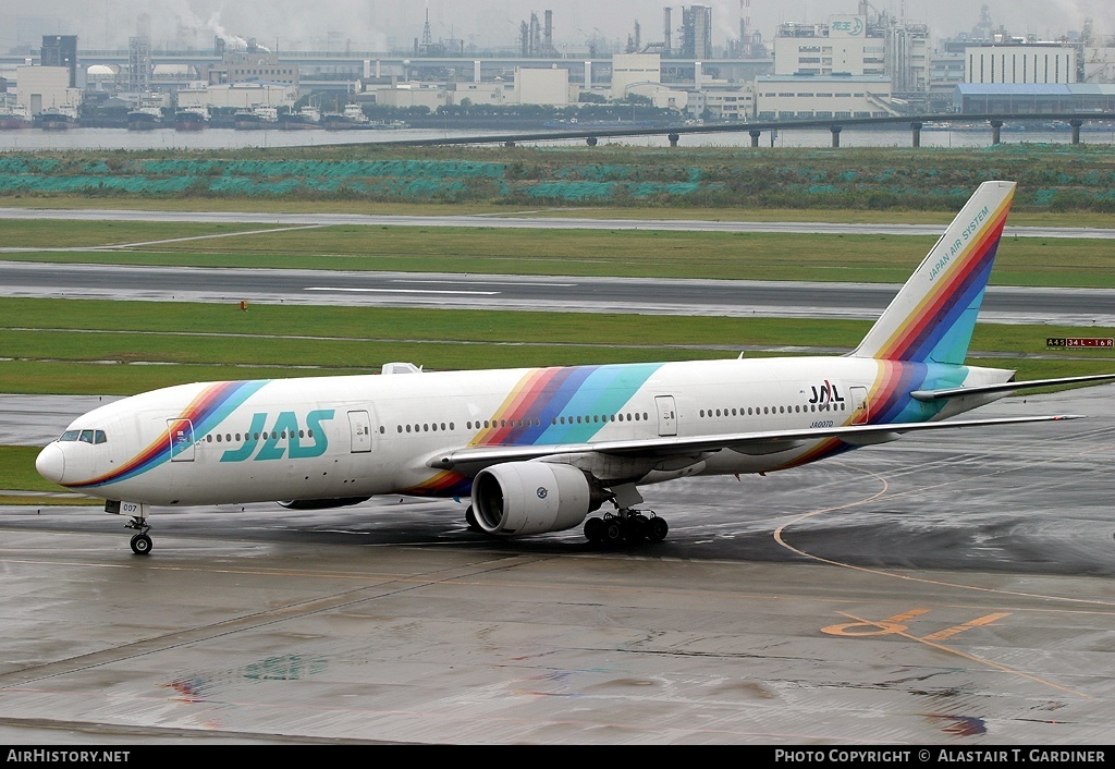 Aircraft Photo of JA007D | Boeing 777-289 | Japan Air System - JAS | AirHistory.net #99580