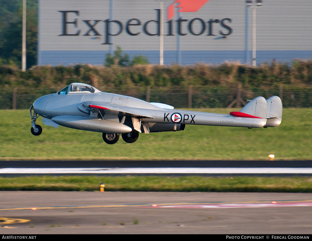 Aircraft Photo of LN-DHY | De Havilland D.H. 100 Vampire FB6 | Norway - Air Force | AirHistory.net #100165