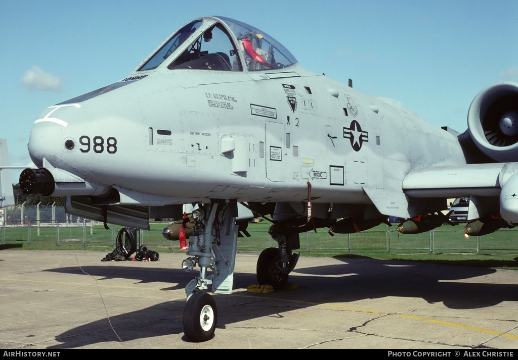 Aircraft Photo of 81-0988 | Fairchild A-10A Thunderbolt II | USA - Air Force | AirHistory.net #100189