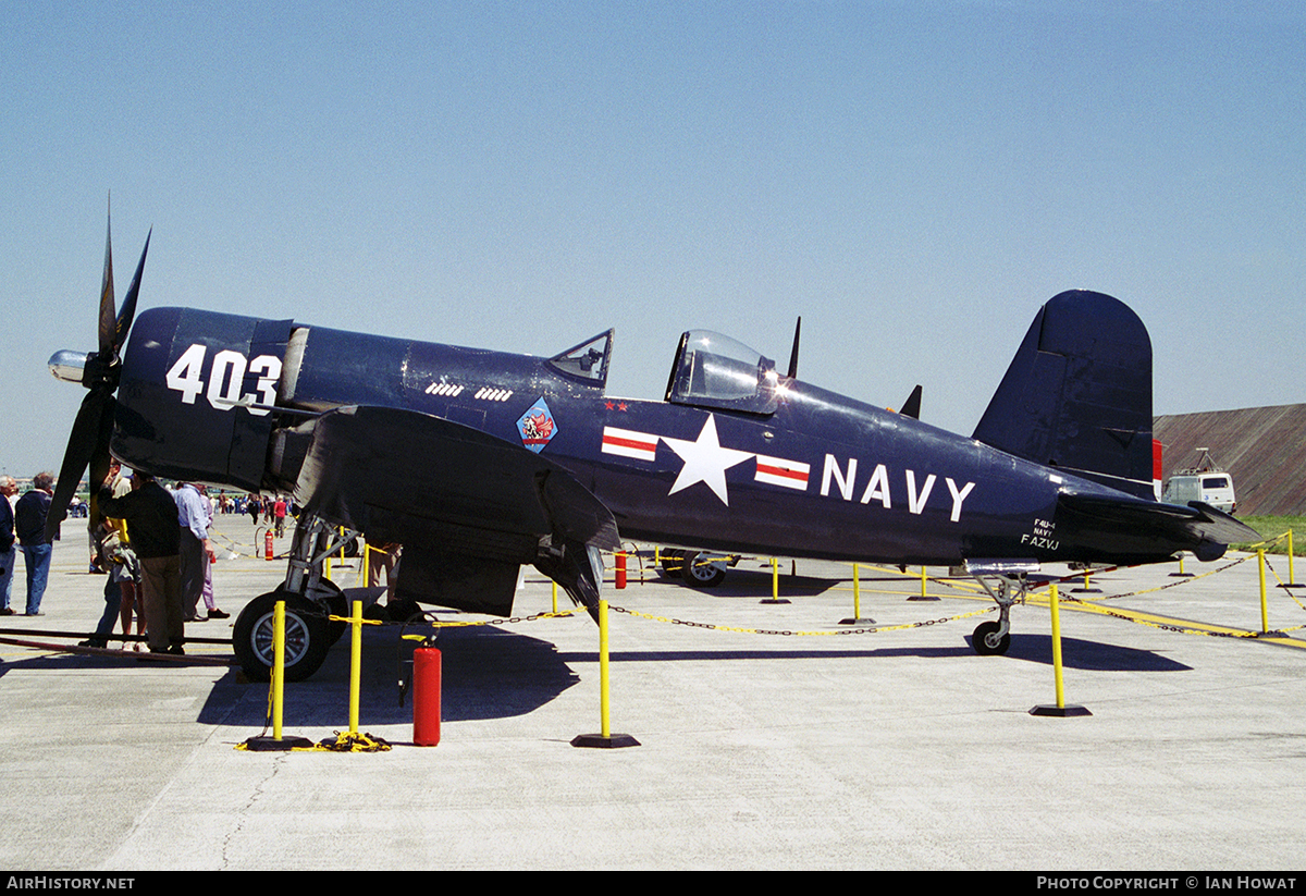Aircraft Photo of F-AZVJ | Vought F4U-4 Corsair | USA - Navy | AirHistory.net #100349