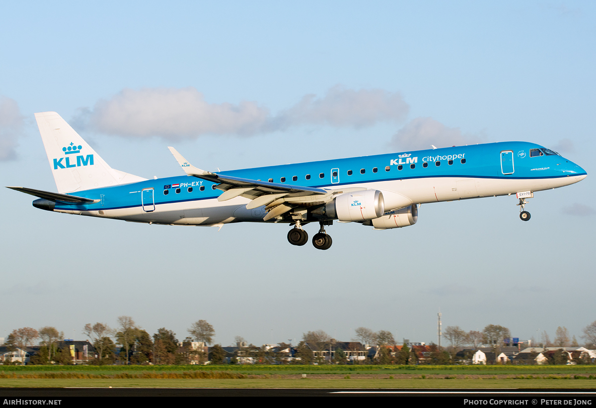 Aircraft Photo of PH-EXY | Embraer 190STD (ERJ-190-100STD) | KLM Cityhopper | AirHistory.net #100423