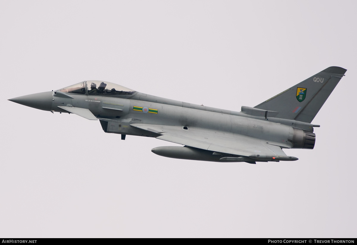 Aircraft Photo of ZJ916 | Eurofighter EF-2000 Typhoon FGR4 | UK - Air Force | AirHistory.net #101309
