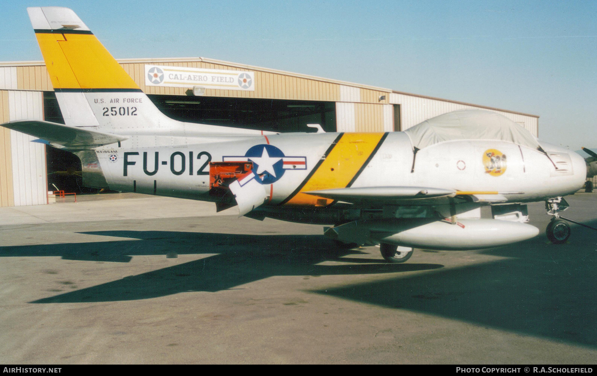 Aircraft Photo of N186AM / NX186AM / 25012 | North American F-86F Sabre | USA - Air Force | AirHistory.net #101709