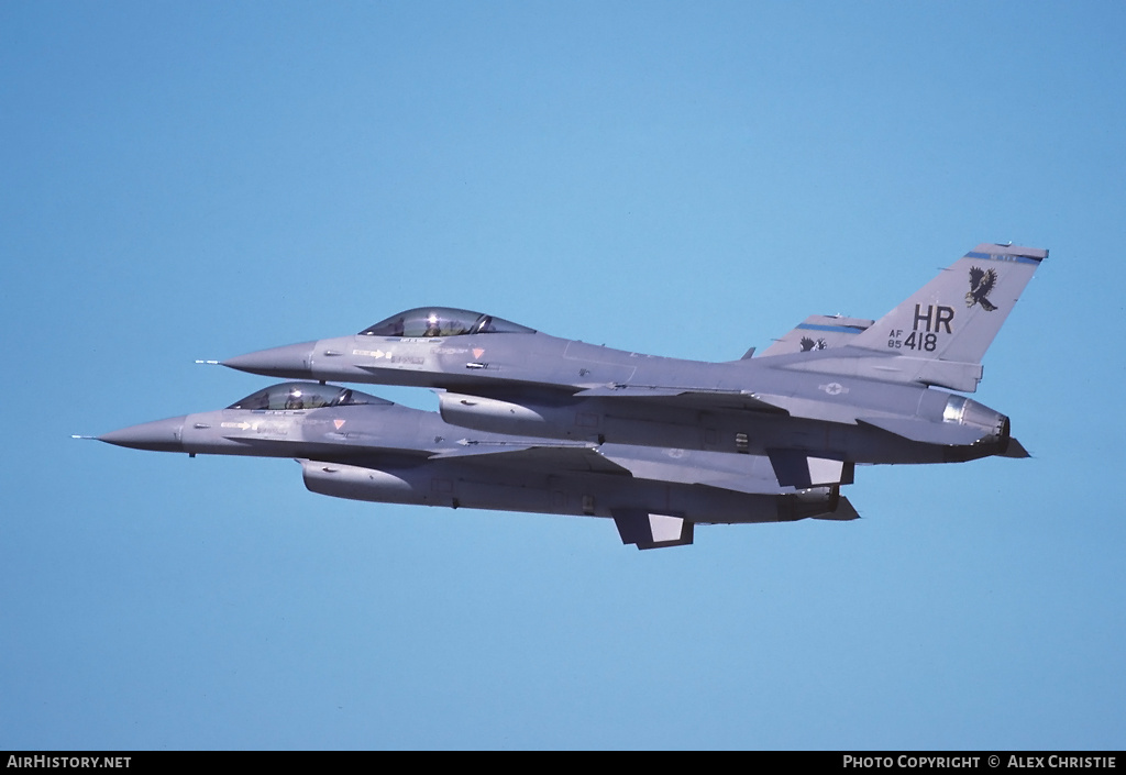 Aircraft Photo of 85-1418 / AF85-418 | General Dynamics F-16C Fighting Falcon | USA - Air Force | AirHistory.net #101741
