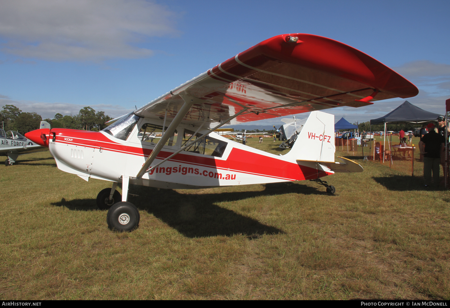 Aircraft Photo of VH-CFZ | American Champion 8GCBC Scout | Flying Signs | AirHistory.net #101769