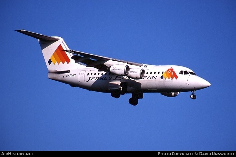 Aircraft Photo of G-JEAU | British Aerospace BAe-146-100 | Jersey European Airways | AirHistory.net #101957