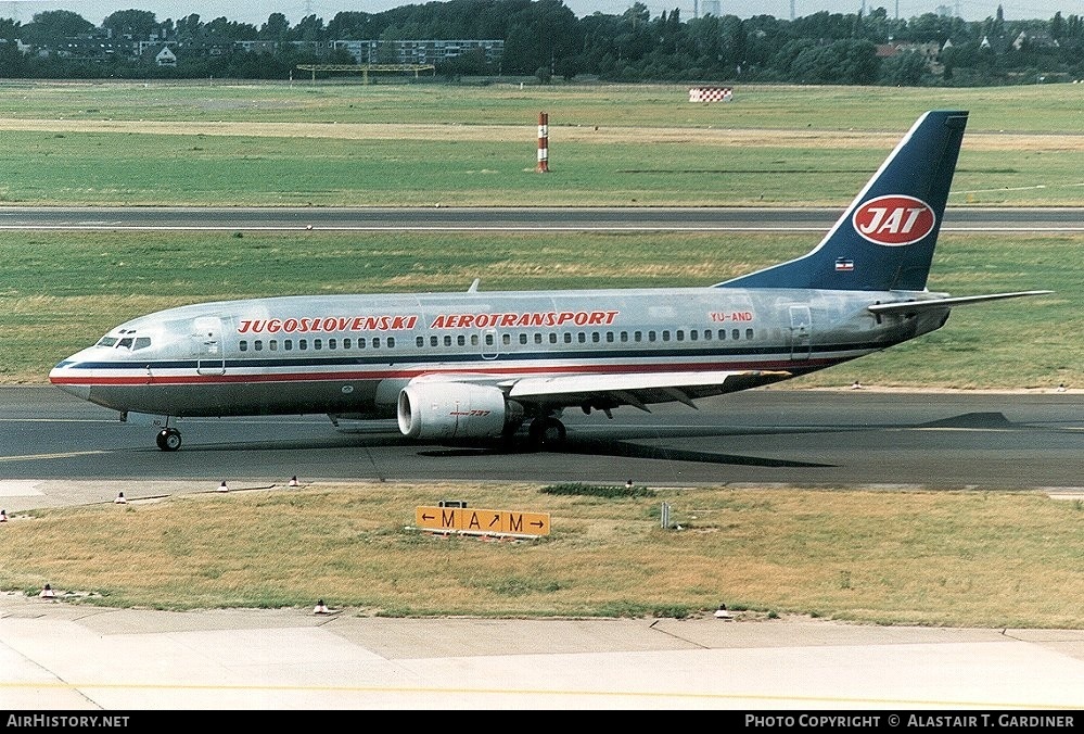 Aircraft Photo of YU-AND | Boeing 737-3H9 | JAT Yugoslav Airlines - Jugoslovenski Aerotransport | AirHistory.net #102697