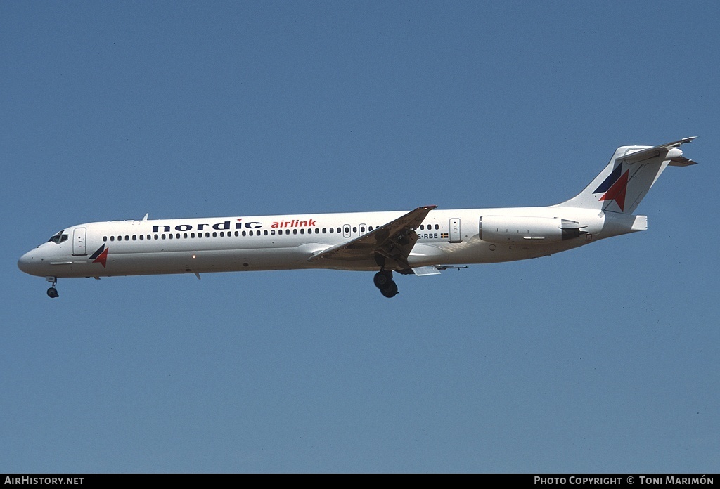 Aircraft Photo of SE-RBE | McDonnell Douglas MD-82 (DC-9-82) | Nordic Airlink | AirHistory.net #102730