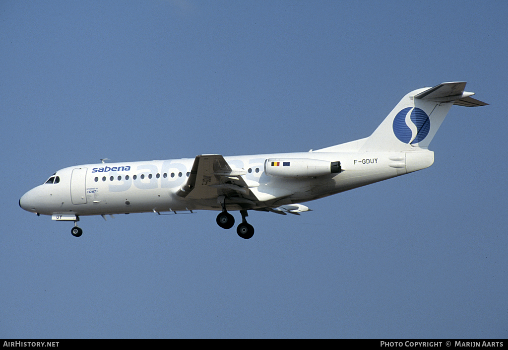Aircraft Photo of F-GDUY | Fokker F28-4000 Fellowship | Sabena | AirHistory.net #102838