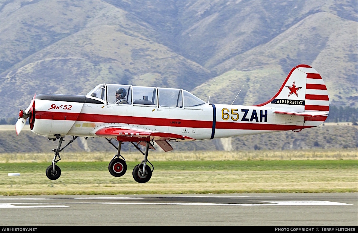 Aircraft Photo of ZK-ZAH / ZAH | Yakovlev Yak-52 | Soviet Union - Air Force | AirHistory.net #102982