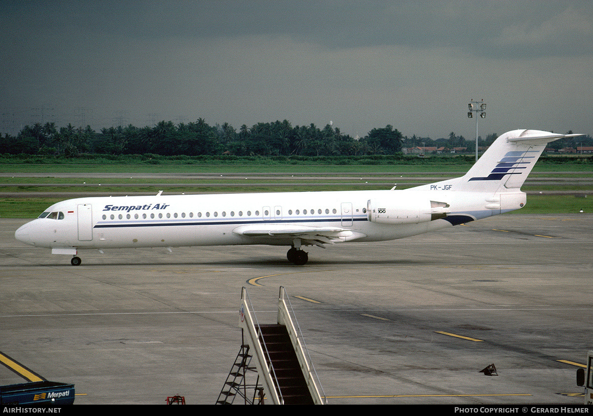 Aircraft Photo of PK-JGF | Fokker 100 (F28-0100) | Sempati Air | AirHistory.net #103019