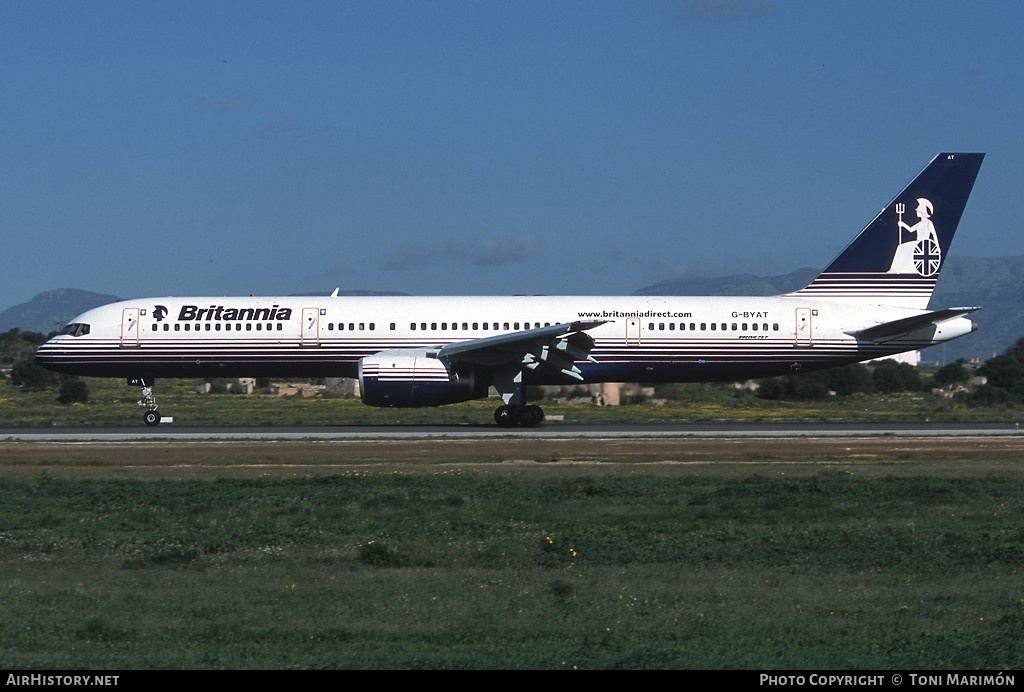 Aircraft Photo of G-BYAT | Boeing 757-204 | Britannia Airways | AirHistory.net #103427