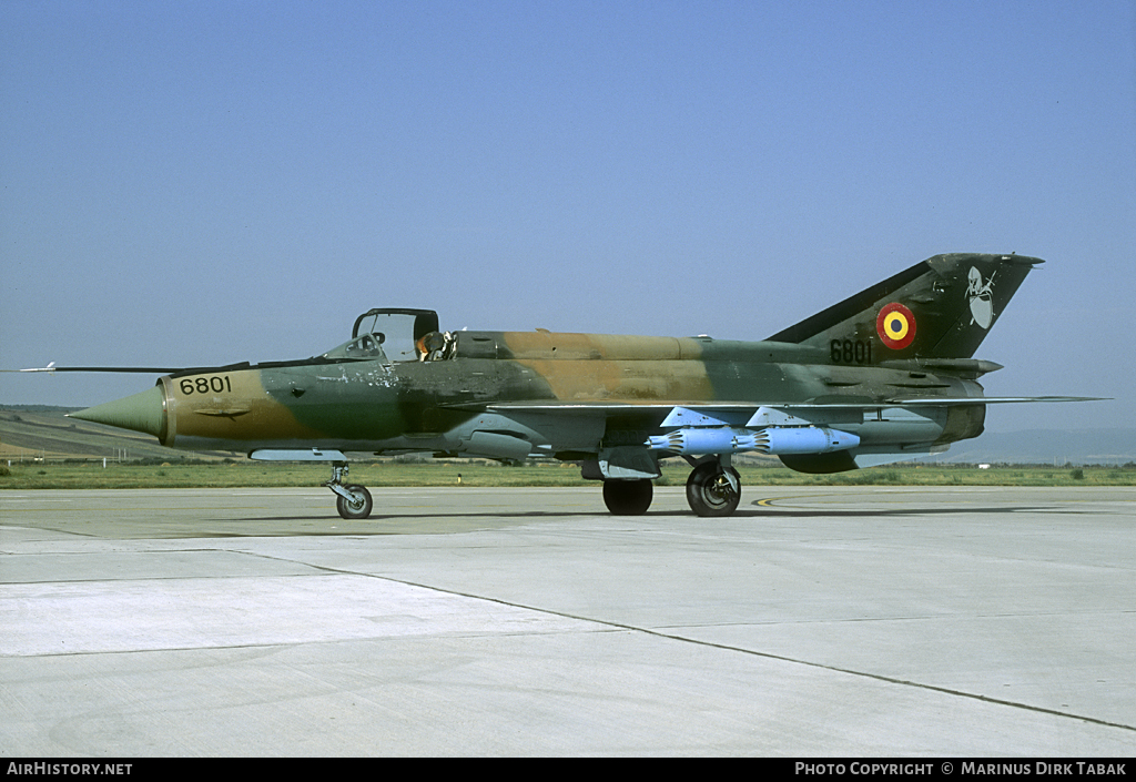 Aircraft Photo of 6801 | Mikoyan-Gurevich MiG-21MF-75 Lancer A | Romania - Air Force | AirHistory.net #103566