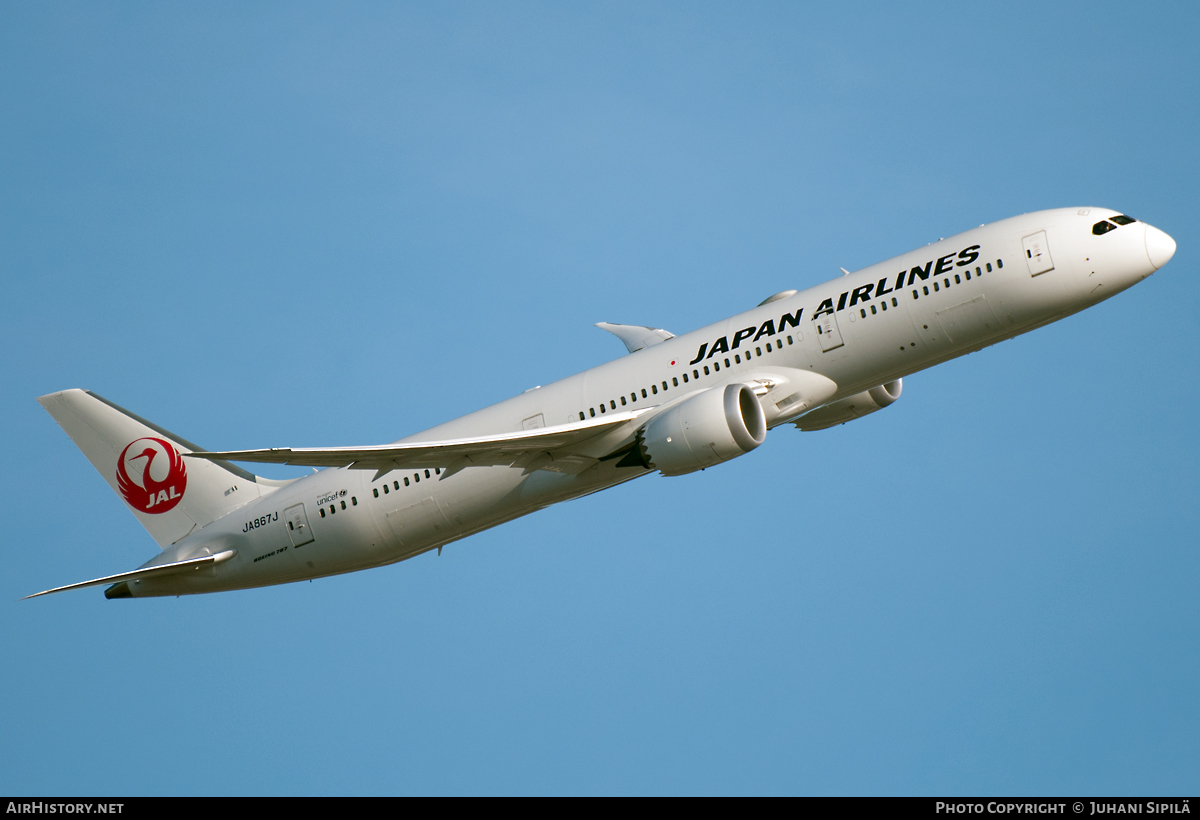 Aircraft Photo of JA867J | Boeing 787-9 Dreamliner | Japan Airlines - JAL | AirHistory.net #103611