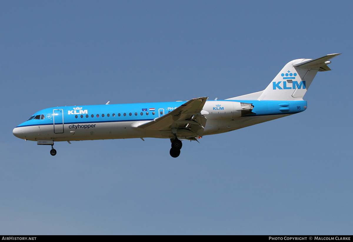 Aircraft Photo of PH-KZC | Fokker 70 (F28-0070) | KLM Cityhopper | AirHistory.net #103858
