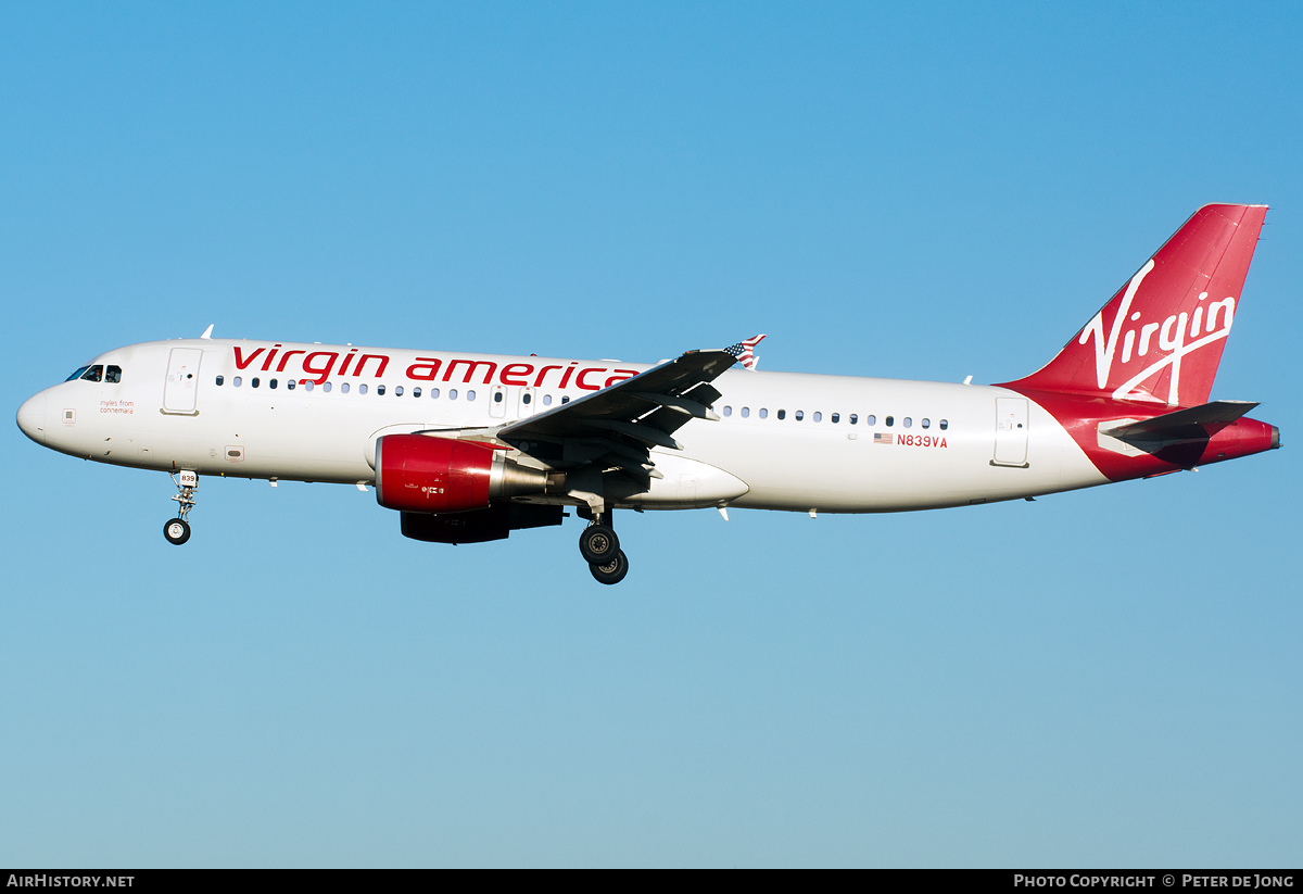 Aircraft Photo of N839VA | Airbus A320-214 | Virgin America | AirHistory.net #103925