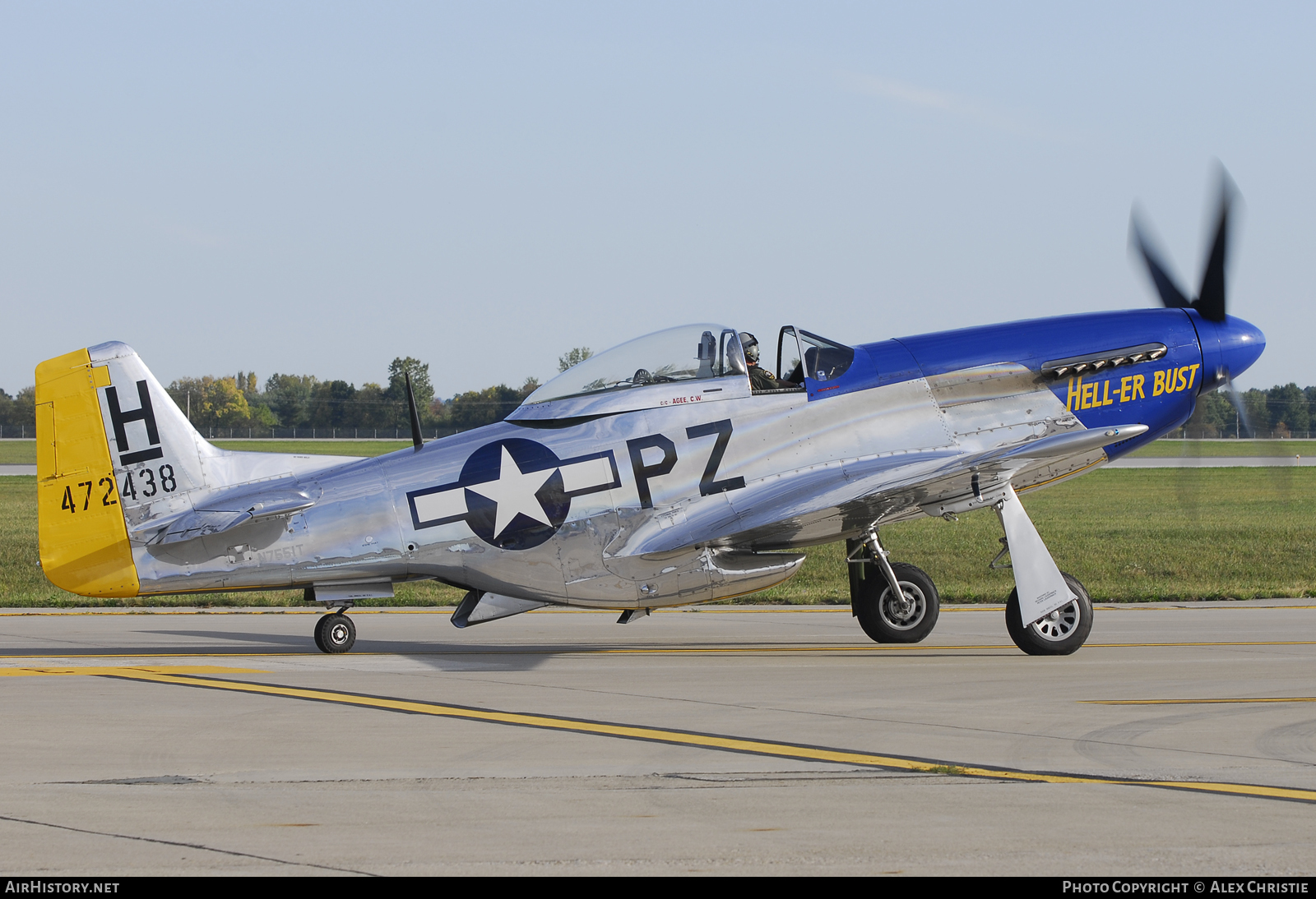 Aircraft Photo of N7551T | North American P-51D Mustang | USA - Air Force | AirHistory.net #104088
