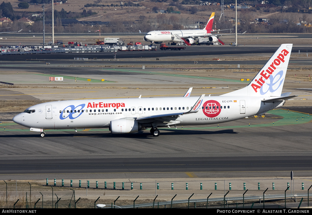 Aircraft Photo of EC-LYR | Boeing 737-85P | Air Europa | AirHistory.net #104634