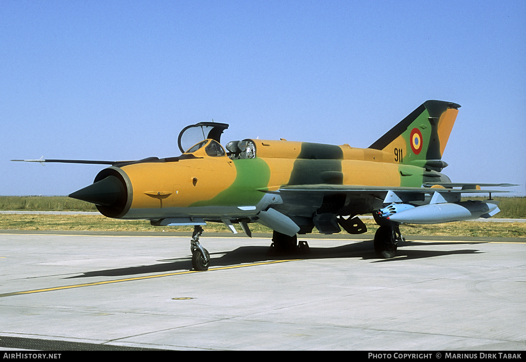 Aircraft Photo of 911 | Mikoyan-Gurevich MiG-21M Lancer A | Romania - Air Force | AirHistory.net #104919