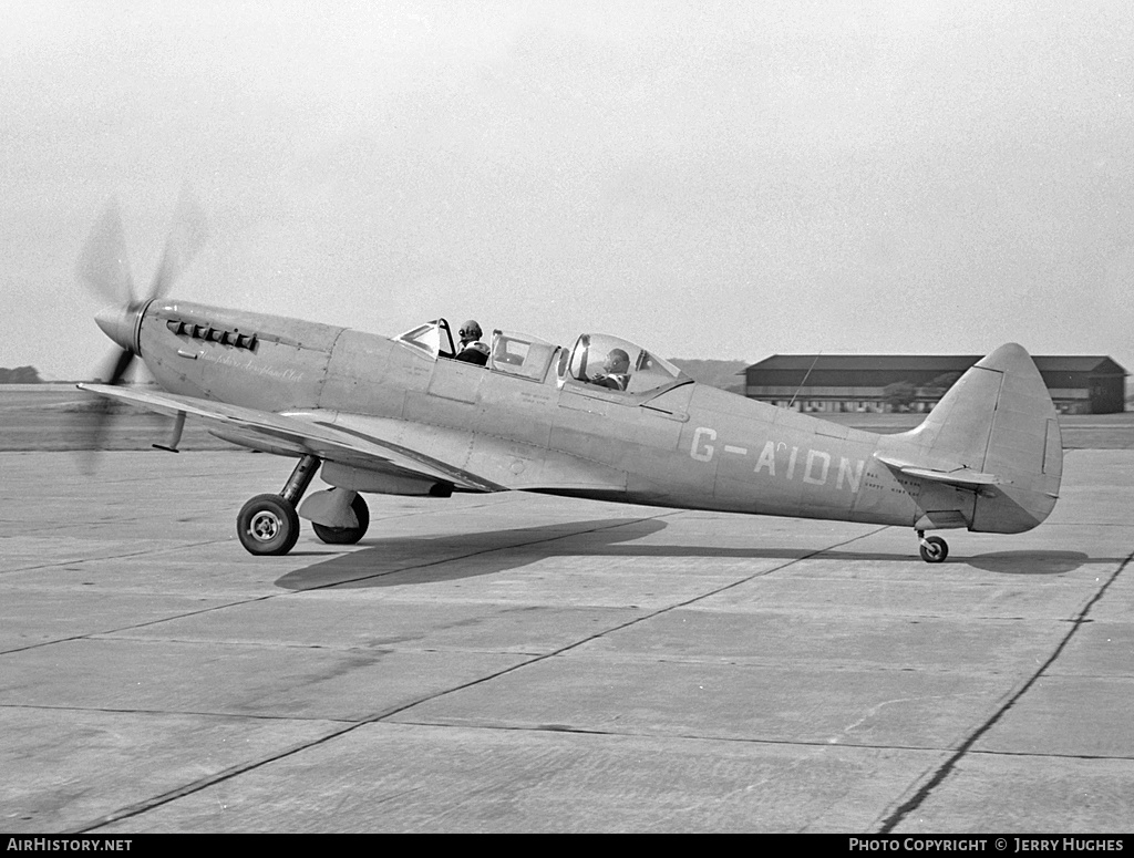 Aircraft Photo of G-AIDN | Supermarine 502 Spitfire T8 | Hampshire Aeroplane Club | AirHistory.net #105083