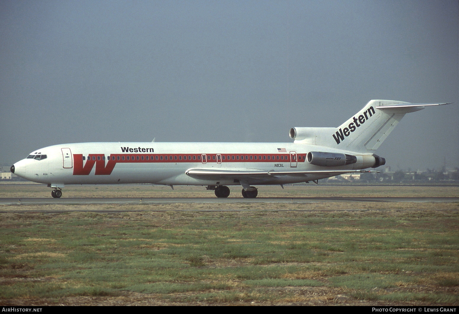 Aircraft Photo of N831L | Boeing 727-2Q8/Adv | Western Airlines | AirHistory.net #105156