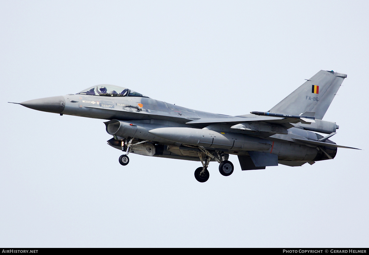 Aircraft Photo of FA-86 | General Dynamics F-16AM Fighting Falcon | Belgium - Air Force | AirHistory.net #105614