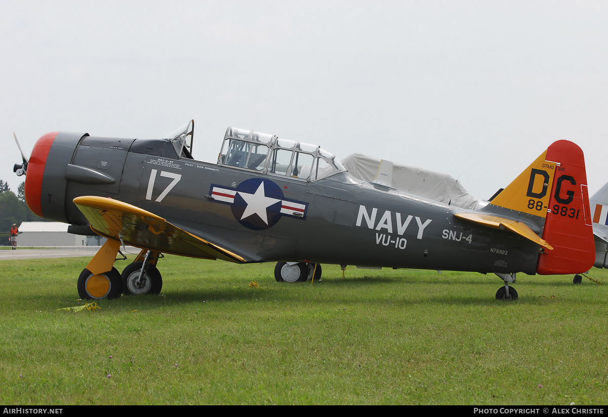 Aircraft Photo of N7692Z / 88-9831 | North American SNJ-4 Texan | USA - Navy | AirHistory.net #105763