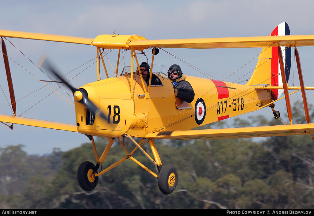 Aircraft Photo of VH-DHA / A17-518 | De Havilland D.H. 82A Tiger Moth | Australia - Air Force | AirHistory.net #105842