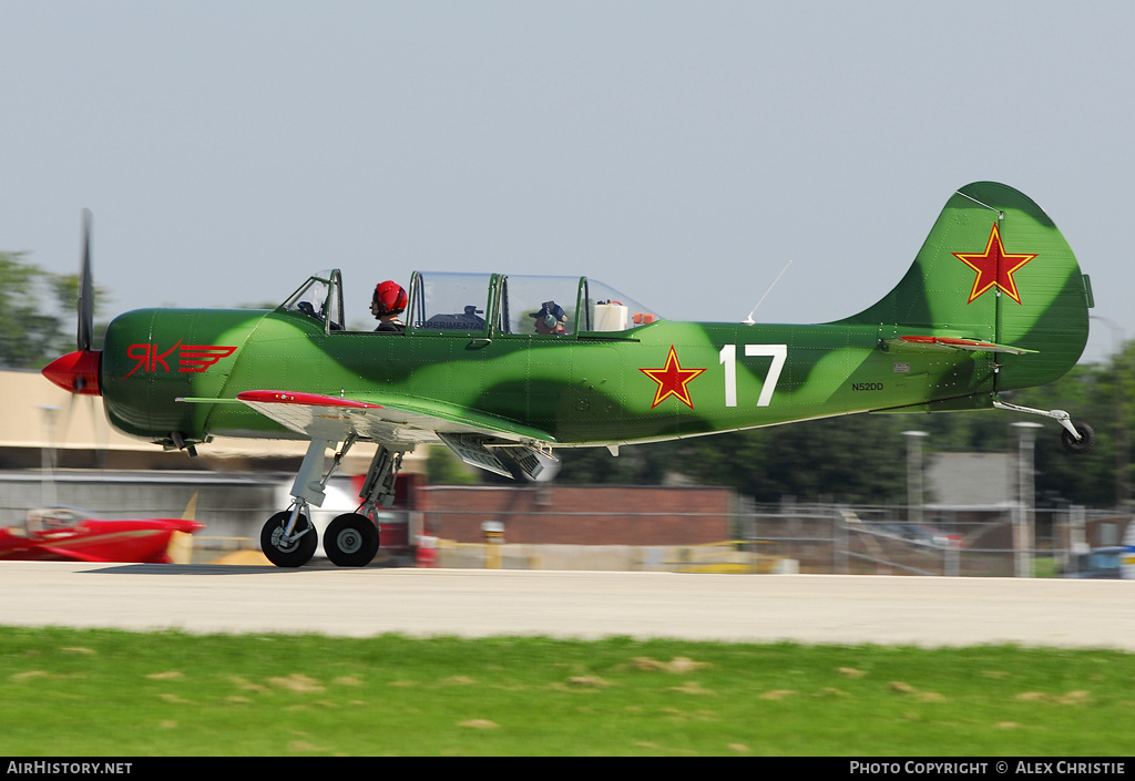 Aircraft Photo of N52DD / 17 white | Yakovlev Yak-52TW | Soviet Union - Air Force | AirHistory.net #105916