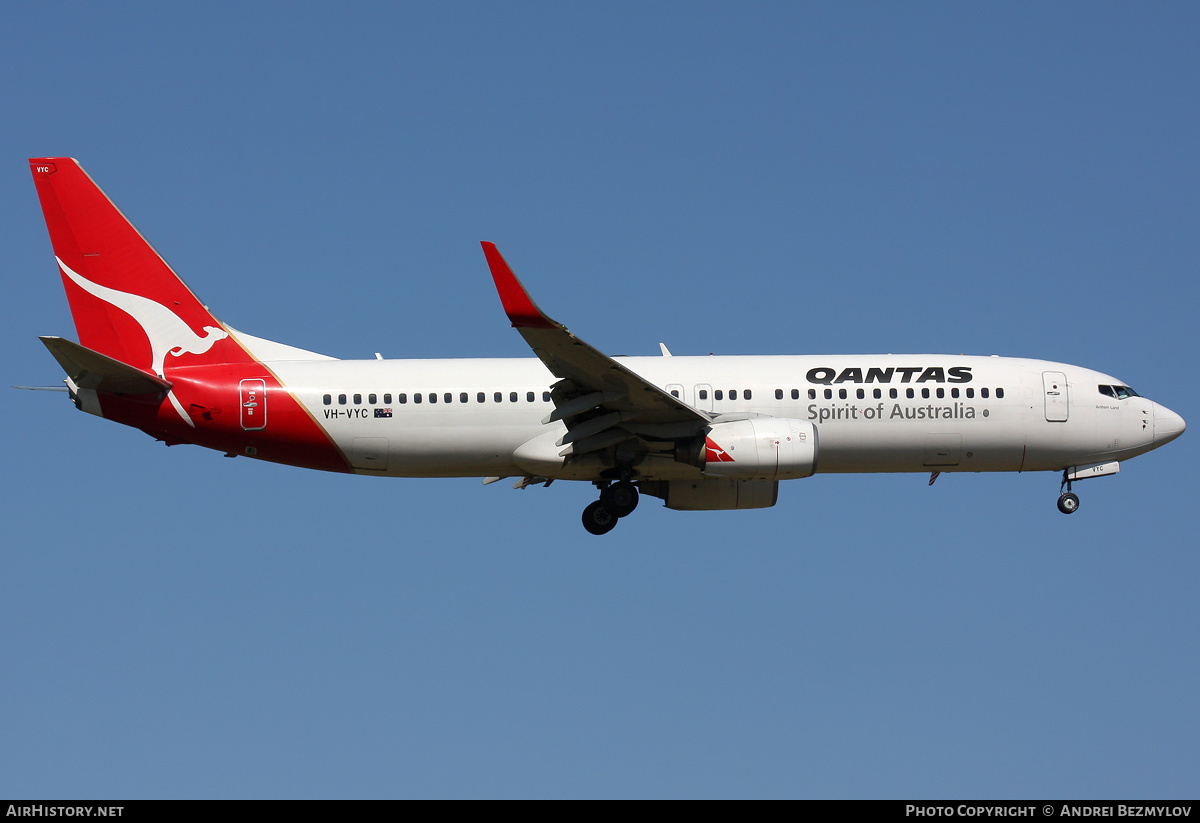 Aircraft Photo of VH-VYC | Boeing 737-838 | Qantas | AirHistory.net #106022