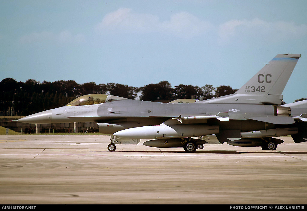 Aircraft Photo of 86-0342 / AF86-342 | General Dynamics F-16C Fighting Falcon | USA - Air Force | AirHistory.net #106103