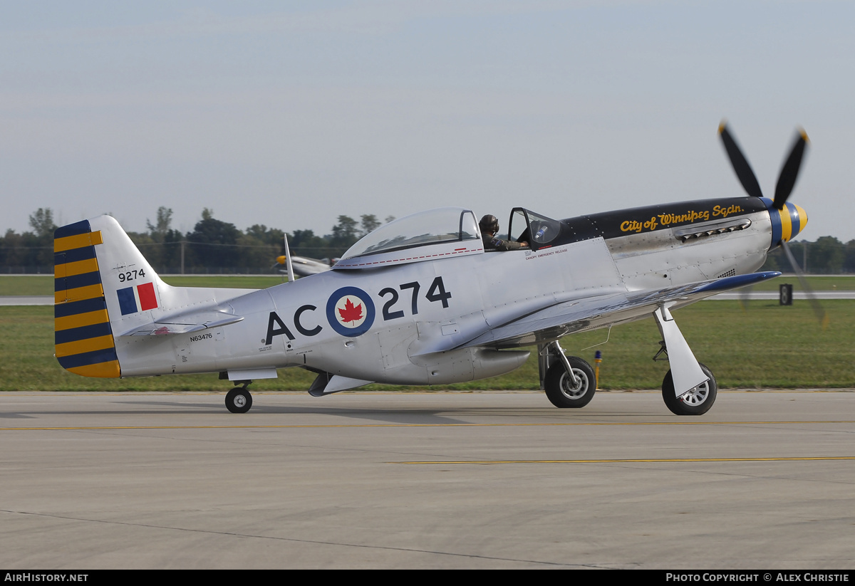 Aircraft Photo of N63476 / 9274 | North American P-51D Mustang | Canada - Air Force | AirHistory.net #106107