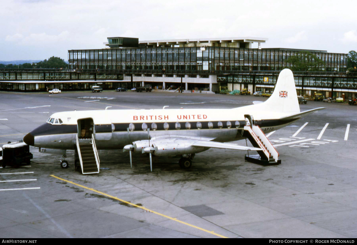 Aircraft Photo of G-APTD | Vickers 833 Viscount | British United Airways - BUA | AirHistory.net #106394