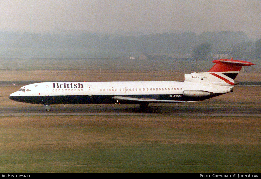 Aircraft Photo of G-AWZH | Hawker Siddeley HS-121 Trident 3B | British Airways | AirHistory.net #107109