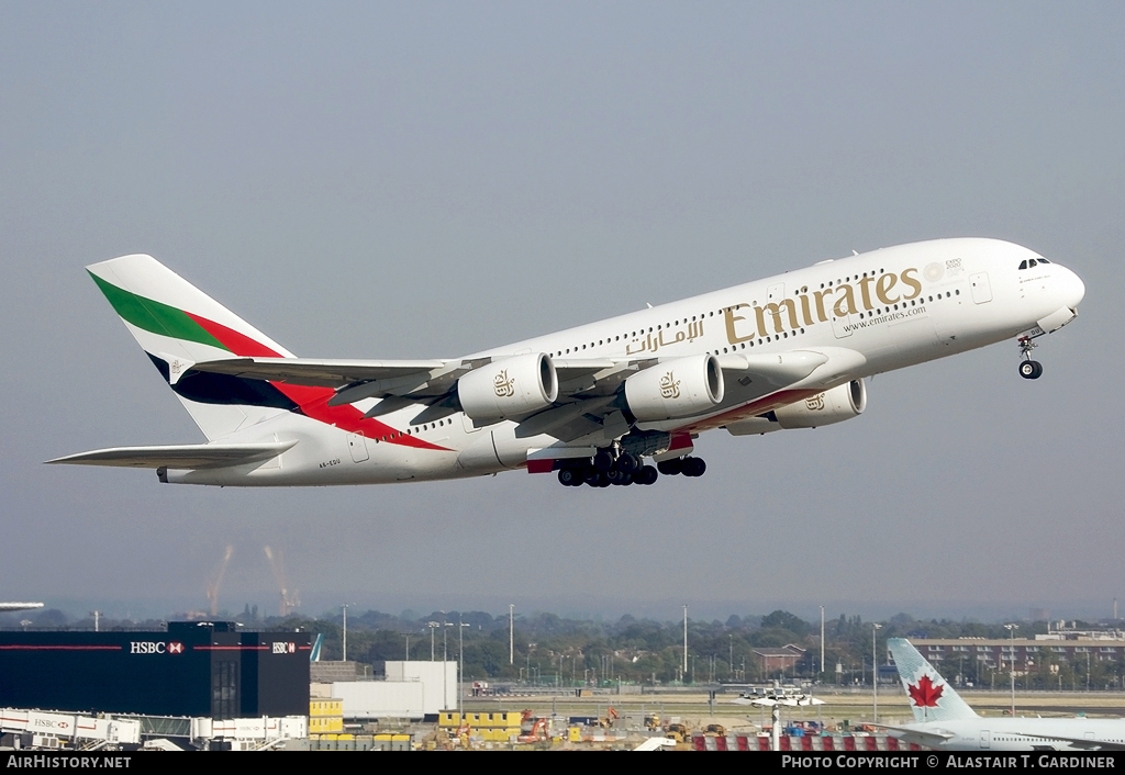 Aircraft Photo of A6-EDU | Airbus A380-861 | Emirates | AirHistory.net #107218