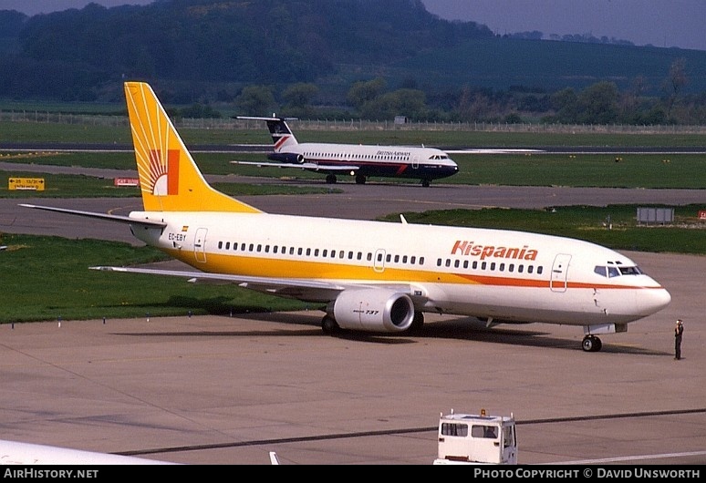 Aircraft Photo of EC-EBY | Boeing 737-3Y0 | Hispania Líneas Aéreas | AirHistory.net #108088